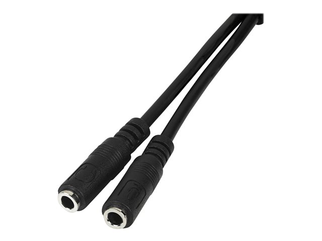 CABLE MINI JACK 3.5MM STARTECH 0.2M/ HEMBRA-MACHO/ NEGRO