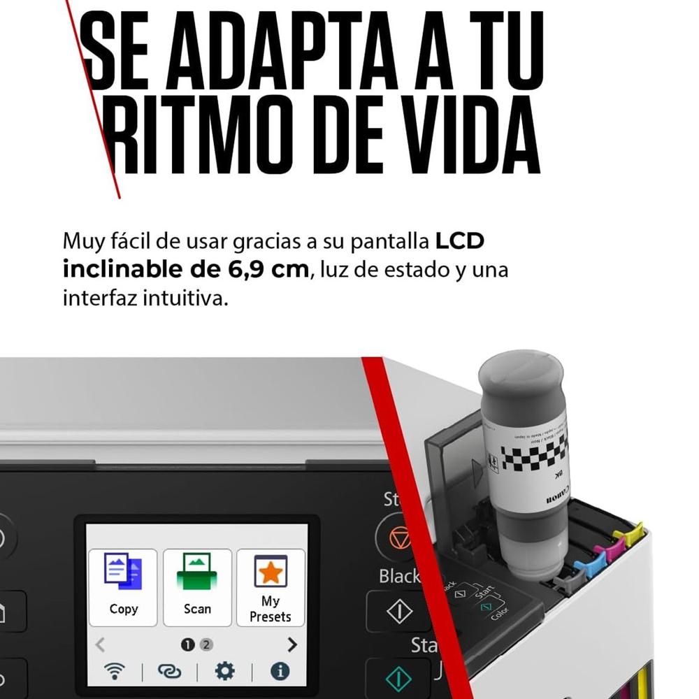 Multifunción Inyección Canon Maxify GX1051 Red/ WIFI/ Duplex impresion/ Depósitos tinta/ 3 botellas negro