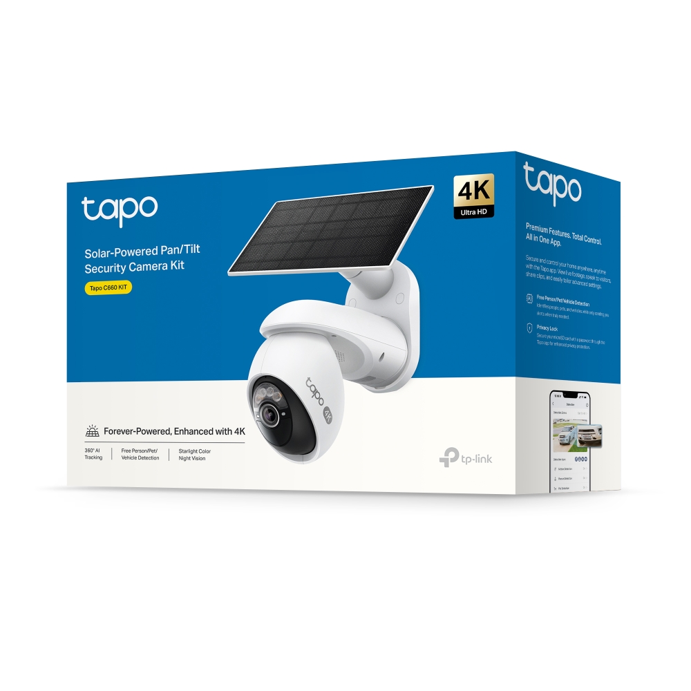 KIT DE SEGURIDAD TP-LINK TAPO C660 KIT CAMARA DE SEGURIDAD + PANEL SOLAR