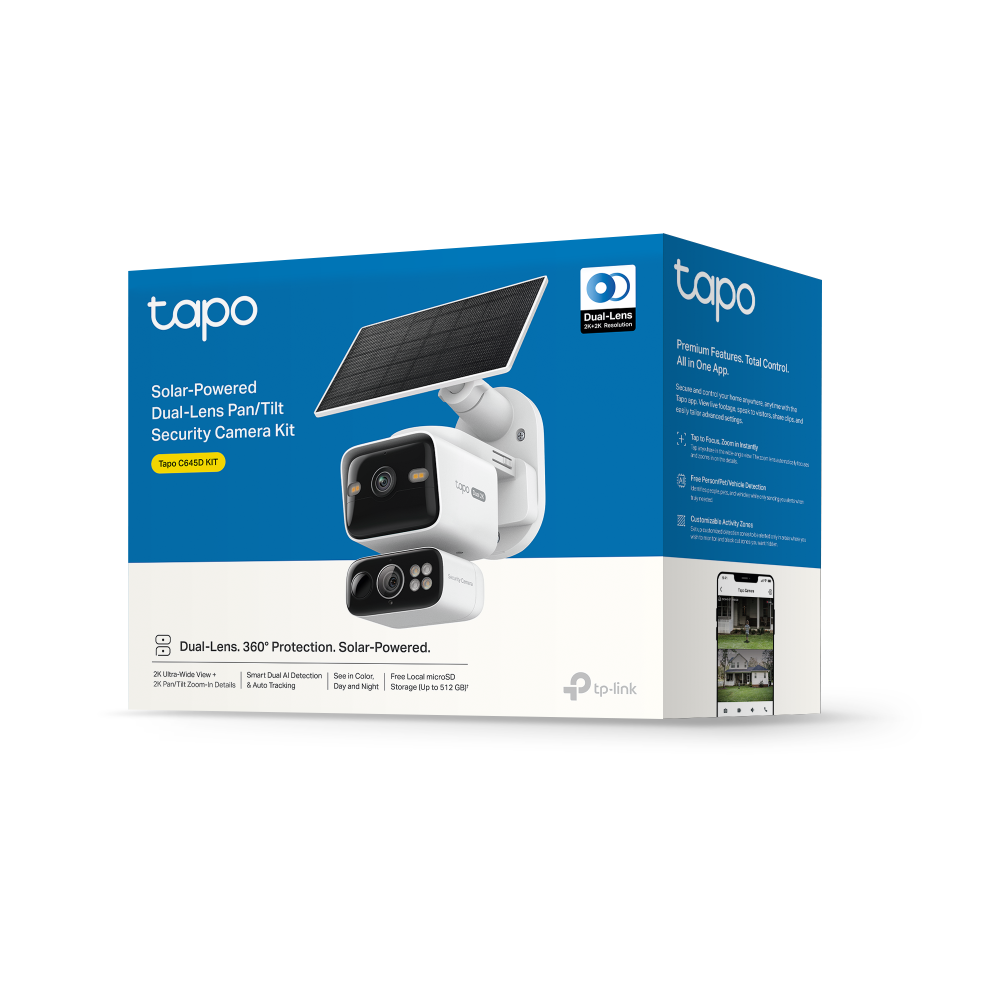 KIT DE SEGURIDAD TP-LINK TAPO C645D KIT CAMARA DE SEGURIDAD DUAL + PANEL SOLAR