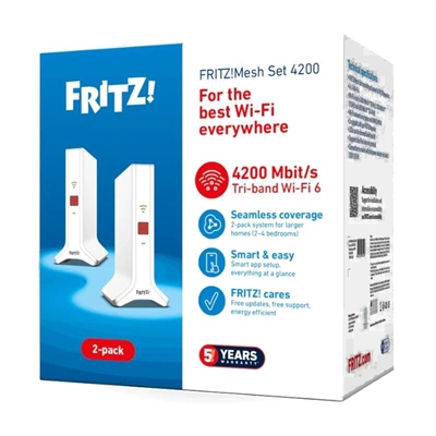 PUNTO DE ACCESO REPETIDOR FRITZ! MESH SET 4200 2 UNIDADES