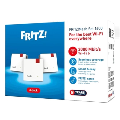 PUNTO DE ACCESO REPETIDOR FRITZ! MESH SET 1600 3 UNIDADES