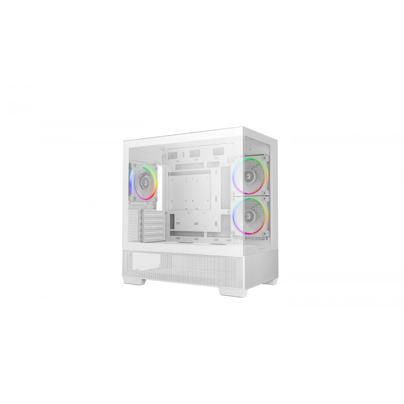 CAJA ORDENADOR GAMING DEEPCOOL CG380 3F MATX ARGB CRISTAL TEMPLADO BLANCA