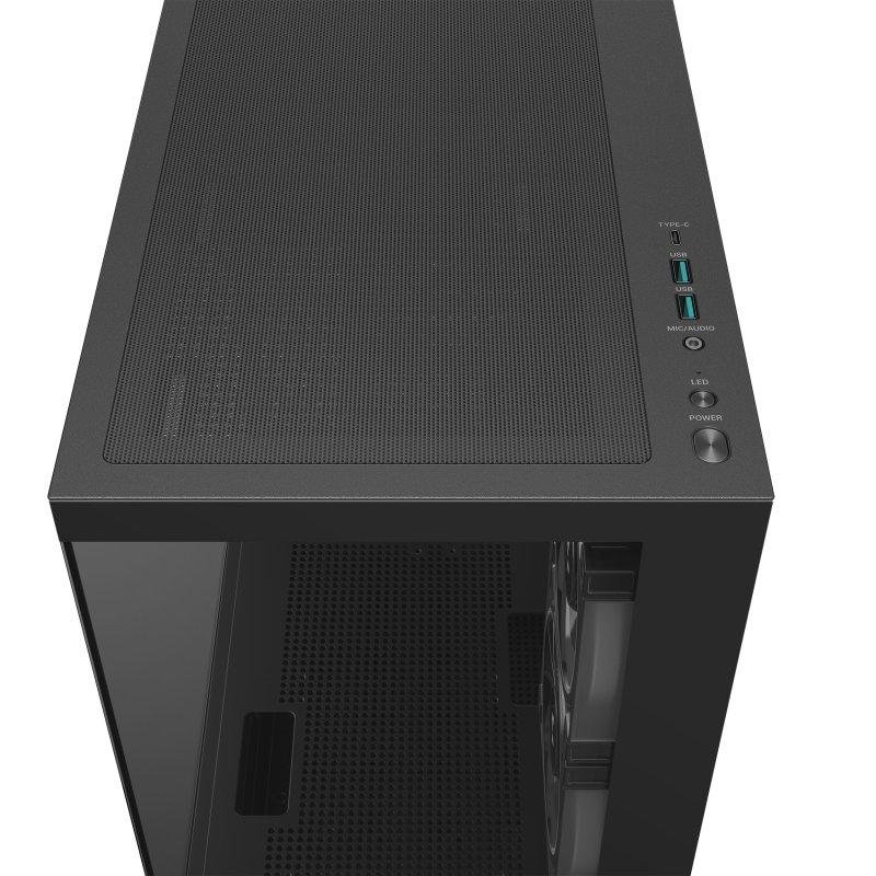 CAJA ORDENADOR GAMING DEEPCOOL CG380 3F MATX ARGB CRISTAL TEMPLADO NEGRO