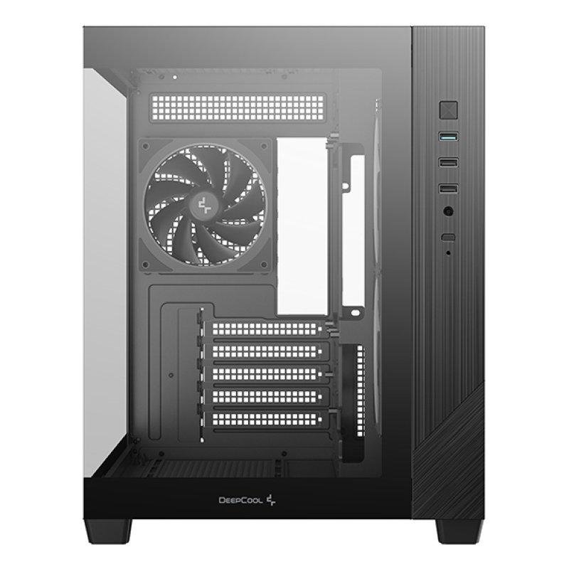 CAJA ORDENADOR GAMING DEEPCOOL CG330 3F MATX ARGB CRISTAL TEMPLADO NEGRA