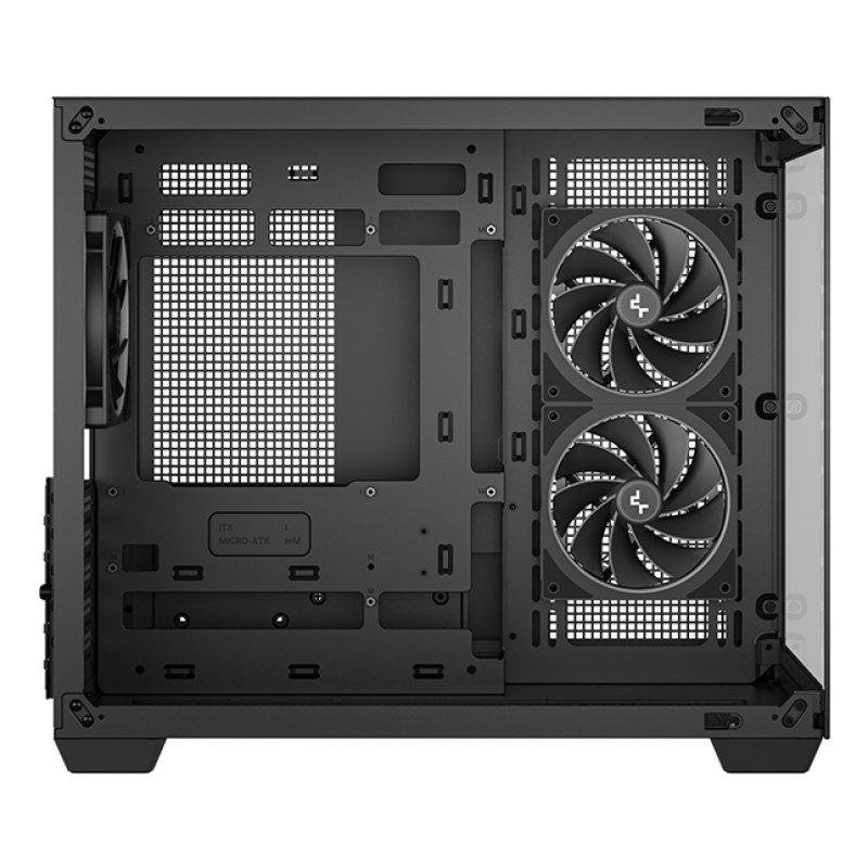 CAJA ORDENADOR GAMING DEEPCOOL CG330 3F MATX ARGB CRISTAL TEMPLADO NEGRA