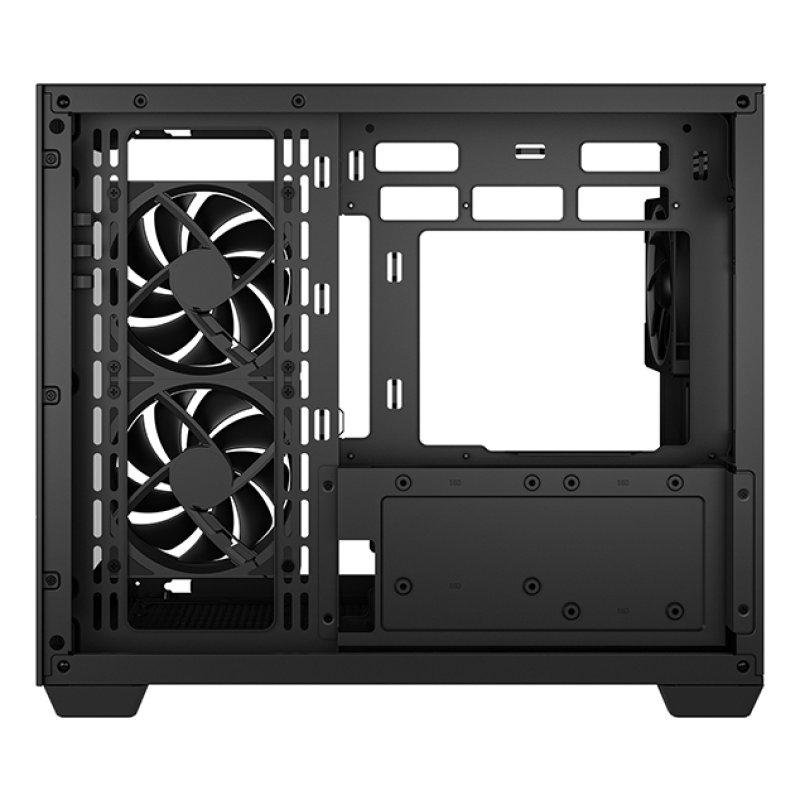 CAJA ORDENADOR GAMING DEEPCOOL CG330 3F MATX ARGB CRISTAL TEMPLADO NEGRA