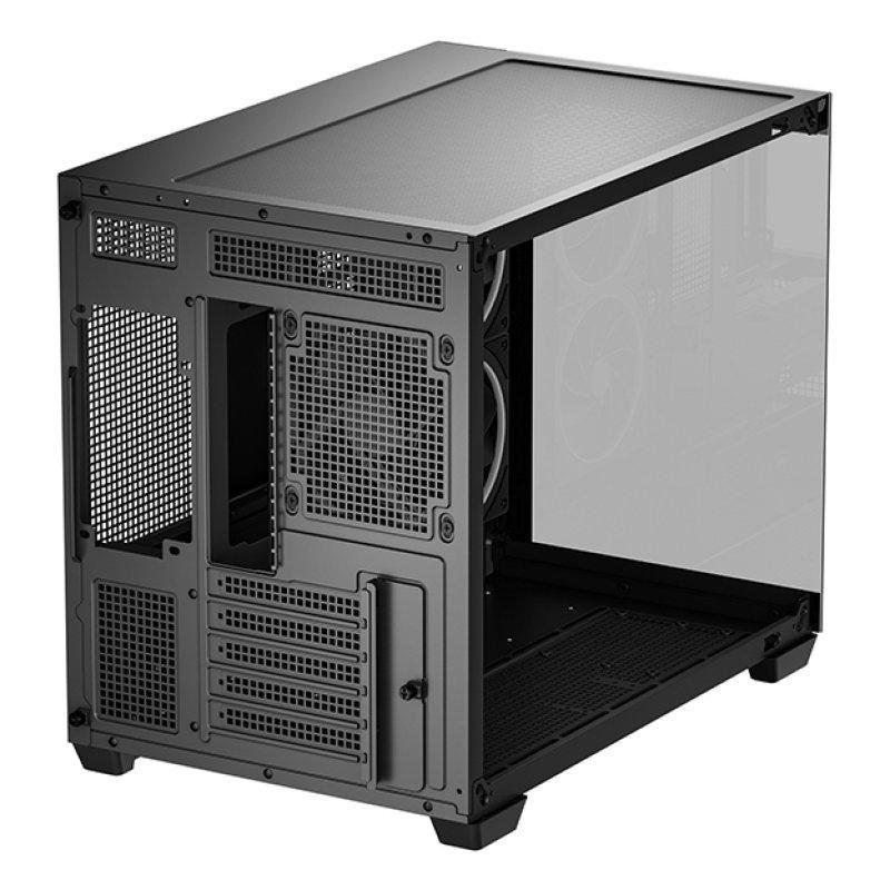 CAJA ORDENADOR GAMING DEEPCOOL CG330 3F MATX ARGB CRISTAL TEMPLADO NEGRA