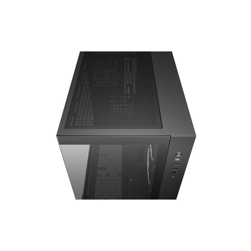 CAJA ORDENADOR GAMING DEEPCOOL CG330 3F MATX ARGB CRISTAL TEMPLADO NEGRA