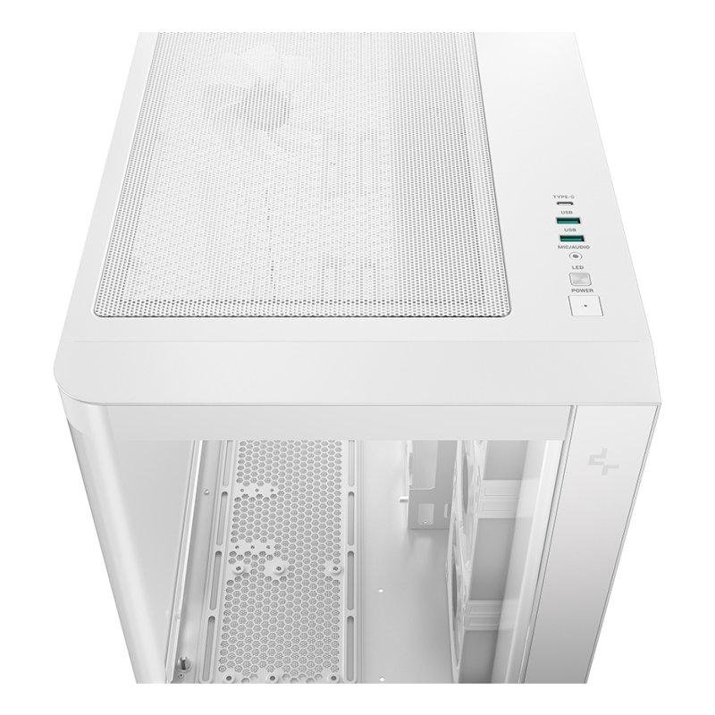 CAJA ORDENADOR GAMING DEEPCOOL CG530U 4F ATX ARGB CRISTAL TEMPLADO BLANCA