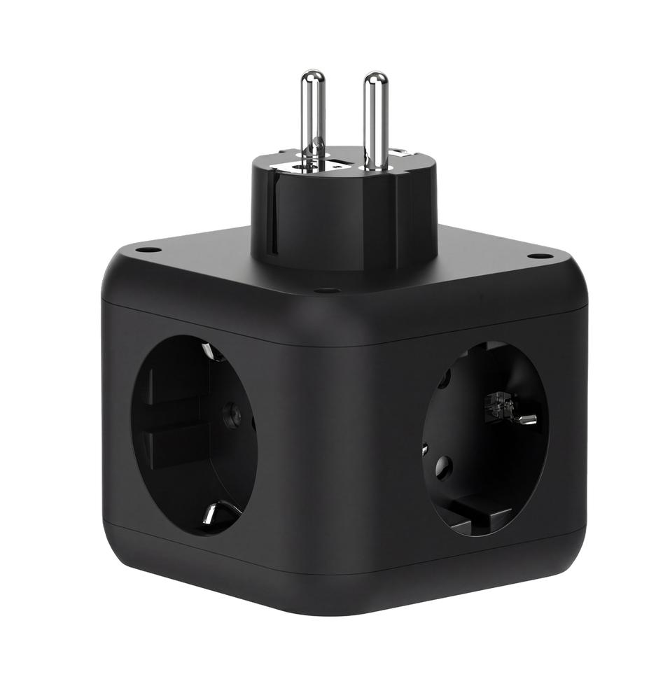 CARGADOR DE PARED MARS GAMING MD-CUBE20 20W 3X SCHUKO 2X USB TIPO C 2X USB TIPO A NEGRO