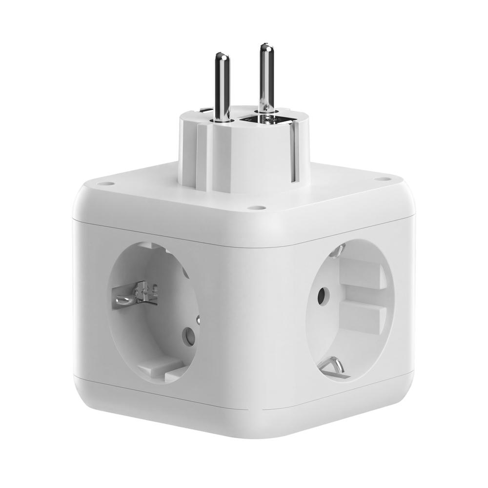 CARGADOR DE PARED MARS GAMING MD-CUBE20W 20W 3X SCHUKO 2X USB TIPO C 2X USB TIPO A BLANCO