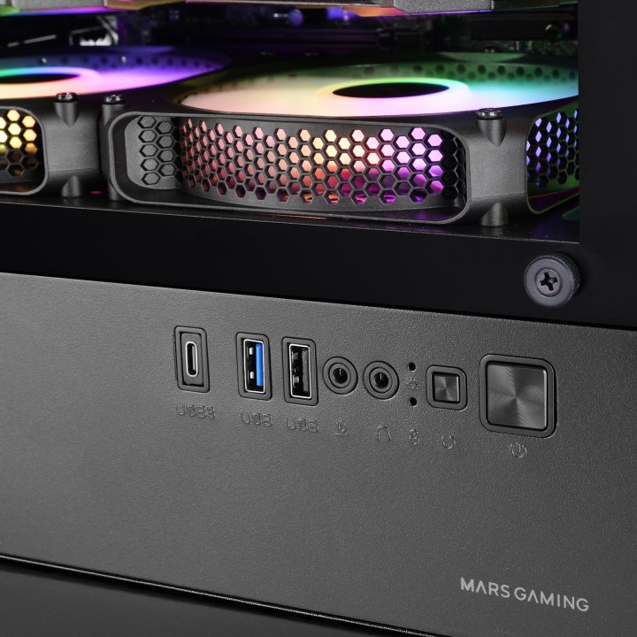 CAJA ORDENADOR MARS GAMING MC-VECTOR MATX ARGB CRISTAL TEMPLADO NEGRA