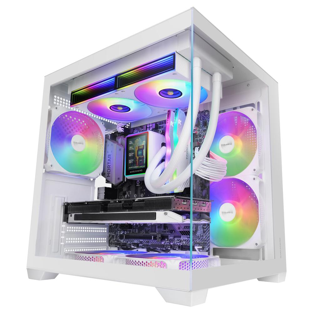 CAJA ORDENADOR MARS GAMING MC-VIEW3W MATX ARGB CRISTAL TEMPLADO BLANCA
