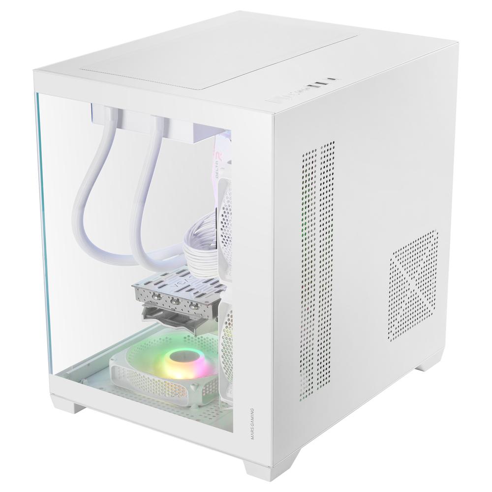 CAJA ORDENADOR MARS GAMING MC-VIEW3W MATX ARGB CRISTAL TEMPLADO BLANCA