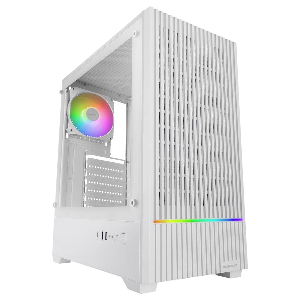 CAJA ORDENADOR MARS GAMING MC-QUANTUM ATX ARGB CRISTAL TEMPLADO BLANCO