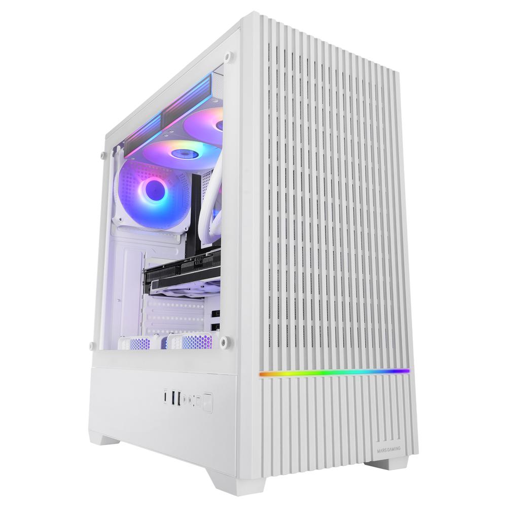 CAJA ORDENADOR MARS GAMING MC-QUANTUM ATX ARGB CRISTAL TEMPLADO BLANCO