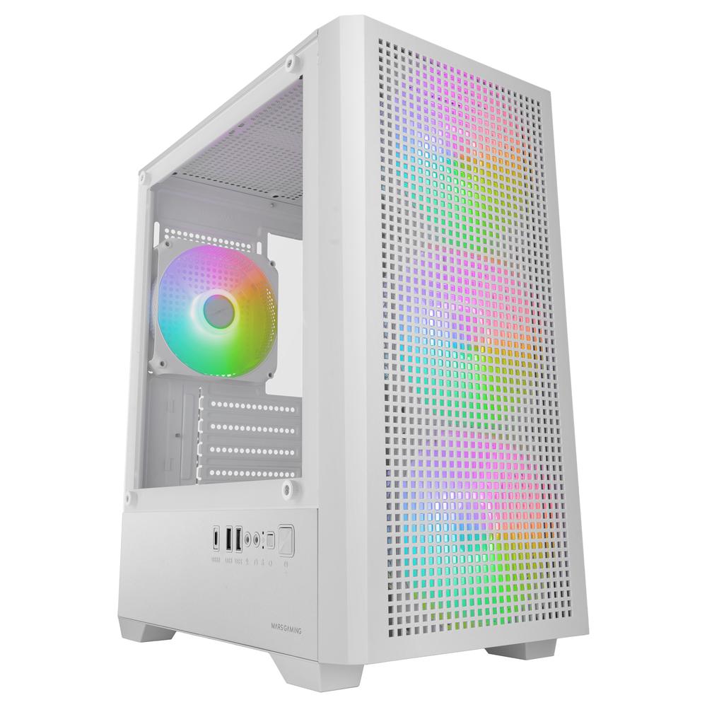CAJA ORDENADOR MARS GAMING MC-VECTORW MATX ARGB CRISTAL TEMPLADO BLANCO