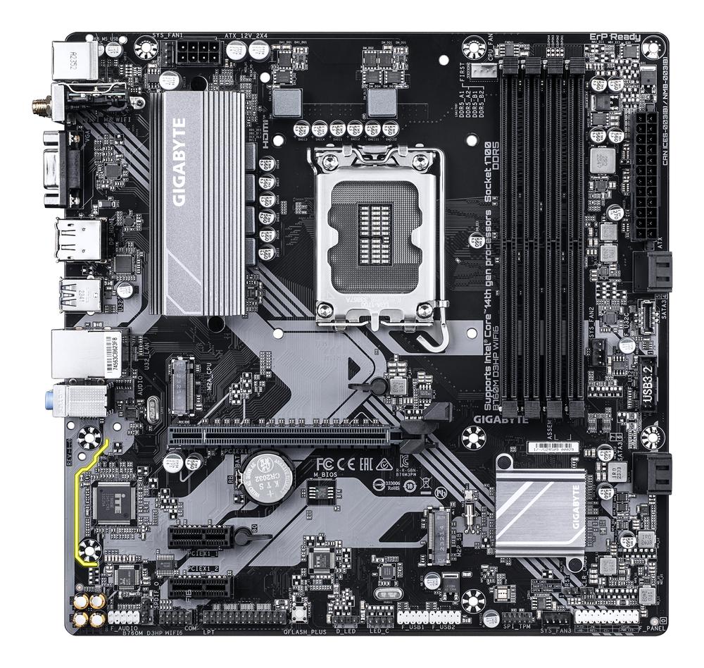 PLACA BASE GIGABYTE B760M D3HP WIFI6 LGA 1700 MATX 4X DDR5