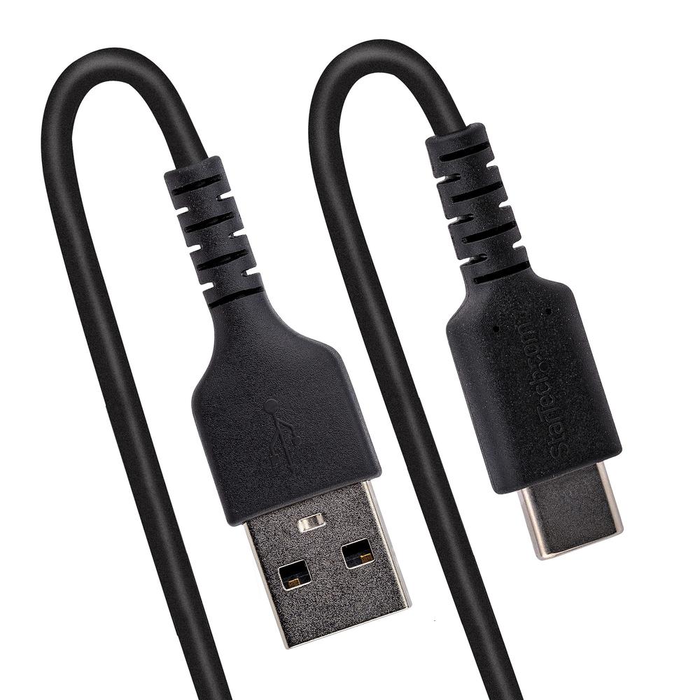 CABLE USB TIPO A A USB TIPO C STARTECH 0.50M/ MACHO-MACHO/ NEGRO RIZADO