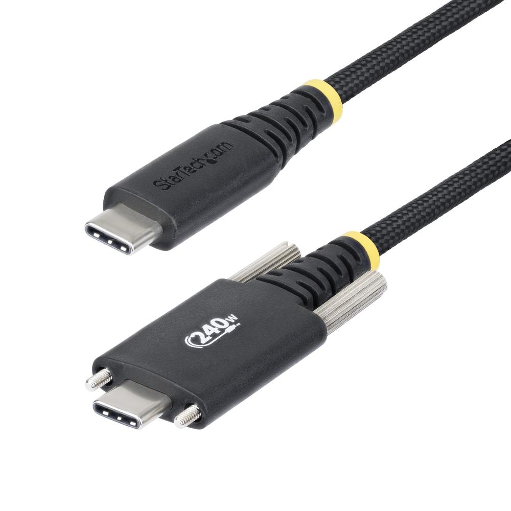 CABLE USB TIPO C A USB TIPO C CON FIJACION POR TORNILLO STARTECH 2M/ MACHO-MACHO/ NEGRO