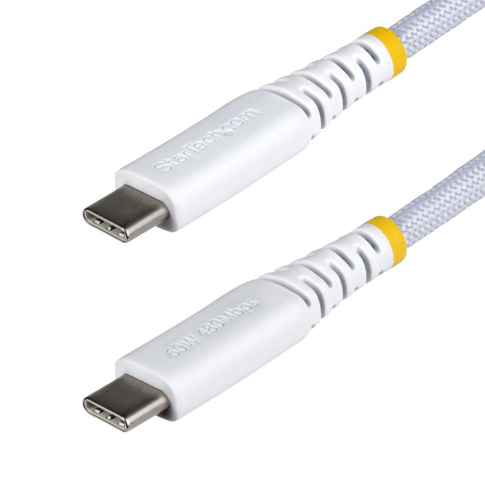 CABLE USB TIPO C STARTECH 2M/ MACHO-MACHO/ BLANCO TRENZADO