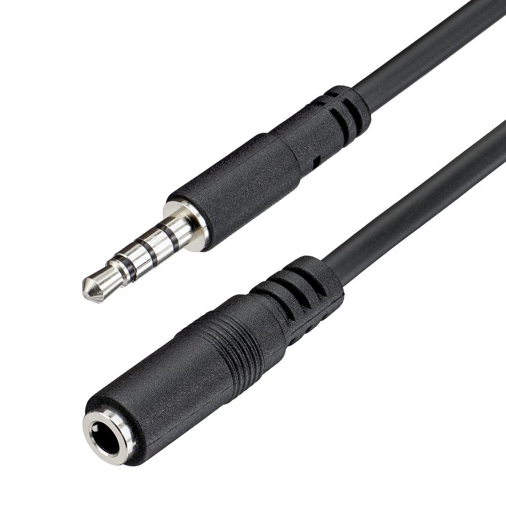 CABLE MINI JACK 3.5MM STARTECH 1M/ MACHO-HEMBRA/ NEGRO