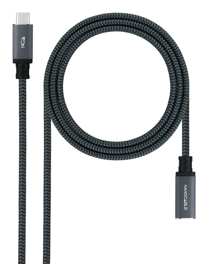 CABLE PROLONGADOR NANOCABLE USB 3.2 GEN2X2 20GB 100W C/M-H 1.5M ALARGADOR USB-C ALGODON