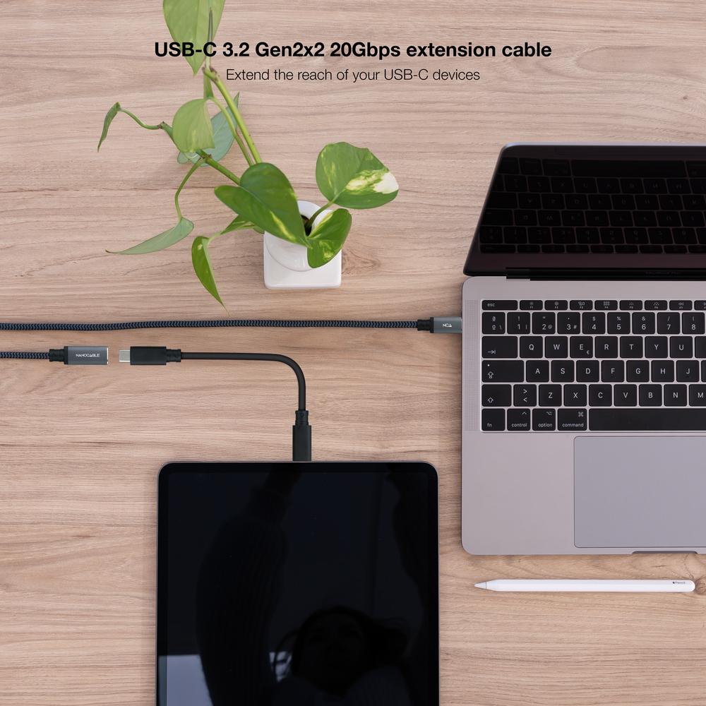 CABLE PROLONGADOR NANOCABLE USB 3.2 GEN2X2 20GB 100W C/M-H 1.5M ALARGADOR USB-C ALGODON