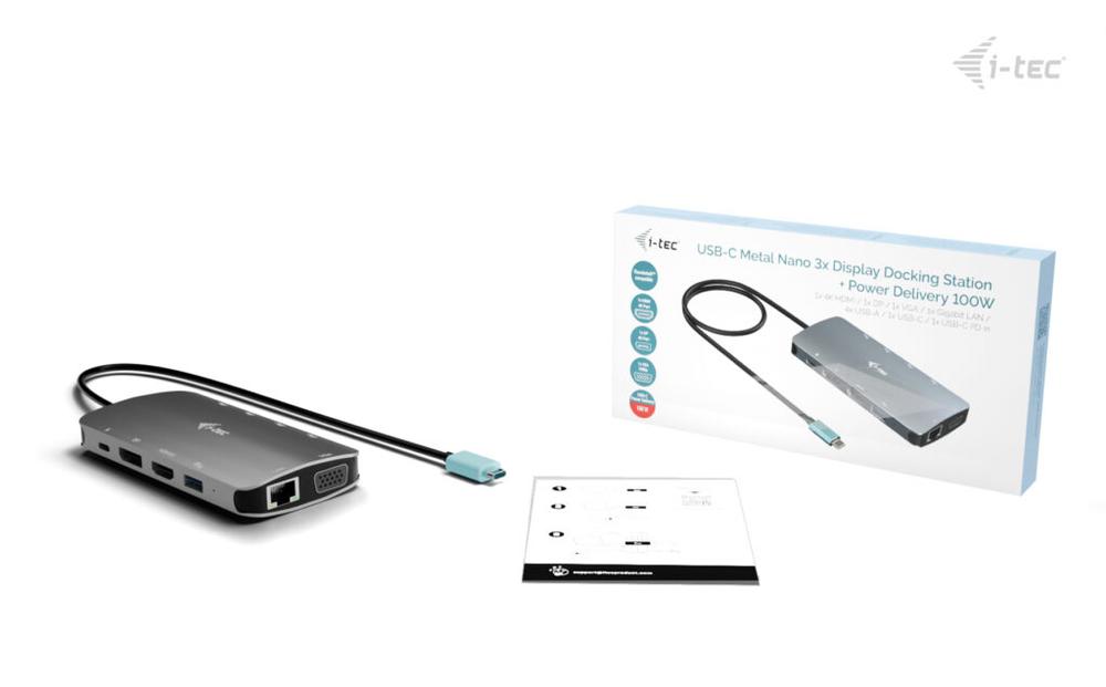 DOCKING STATION I-TEC USB TIPO C 10 EN 1 + CARGADOR UNIVERSAL 100W