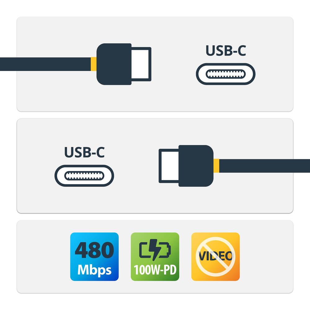 CABLE USB TIPO C STARTECH 1M/ MACHO-MACHO/ NEGRO