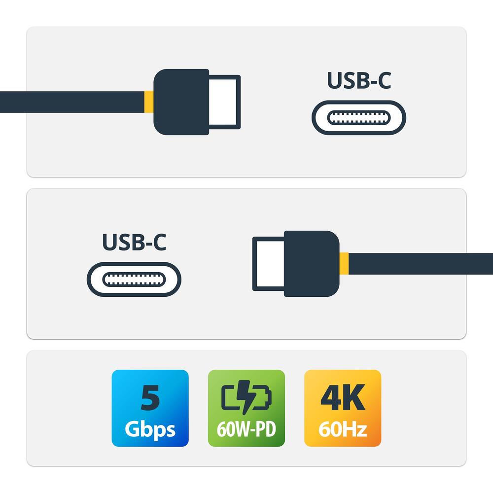 CABLE USB TIPO C STARTECH 1M/ MACHO-MACHO/ NEGRO