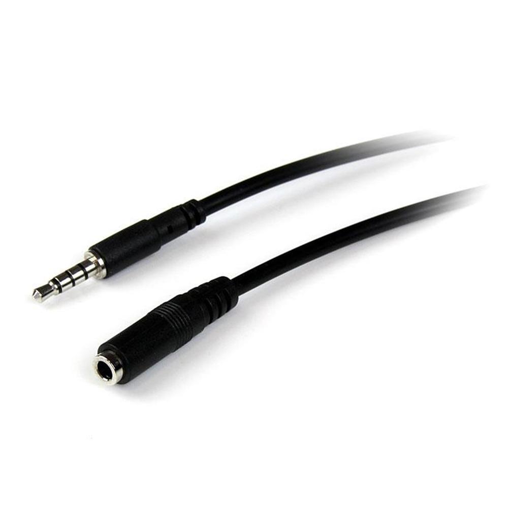 CABLE JACK 3.5MM STARTECH 2M/ MACHO-HEMBRA/ NEGRO