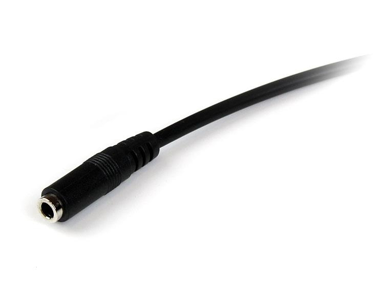 CABLE JACK 3.5MM STARTECH 2M/ MACHO-HEMBRA/ NEGRO