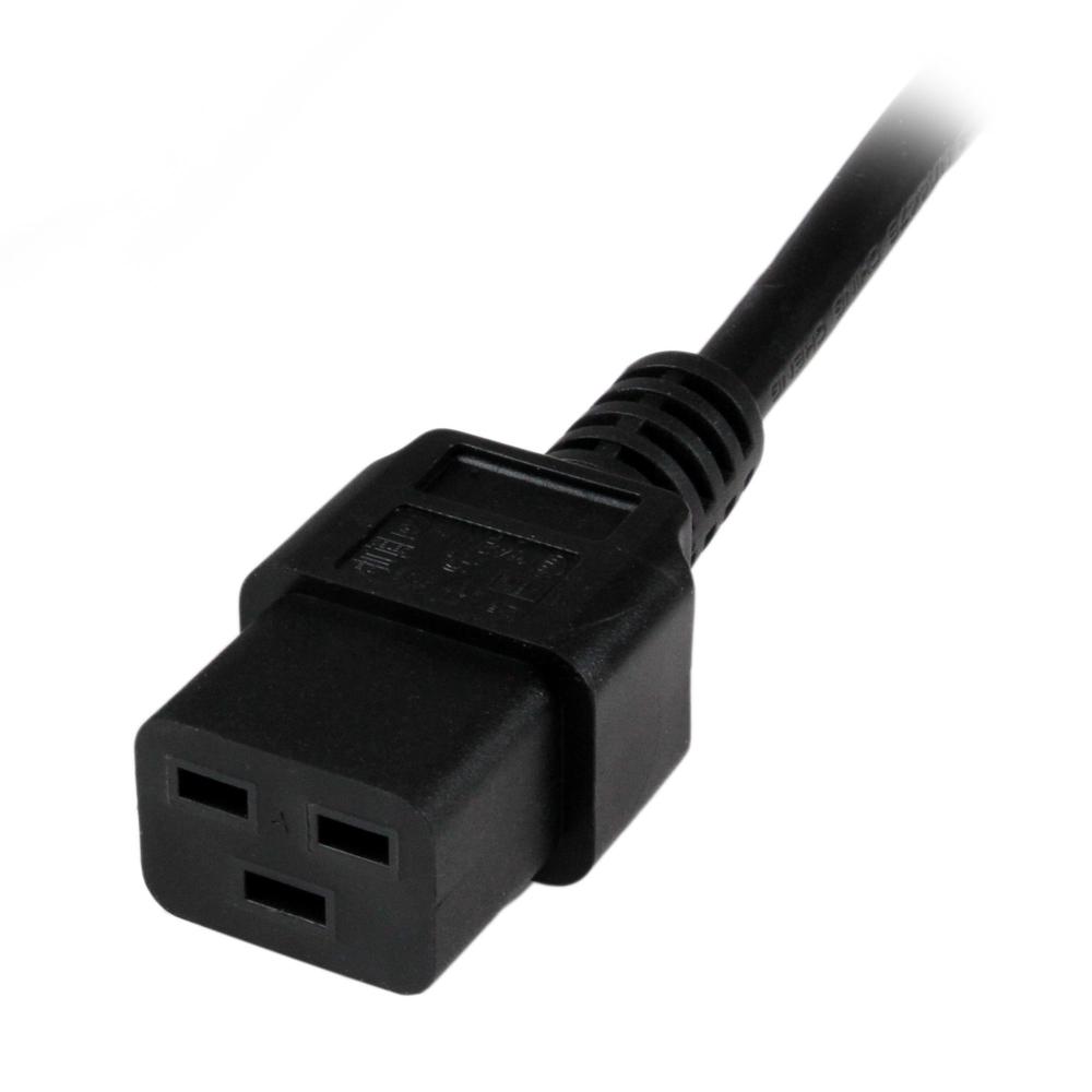 CABLE SCHUKO A C19 STARTECH 2M/ MACHO-HEMBRA/ NEGRO