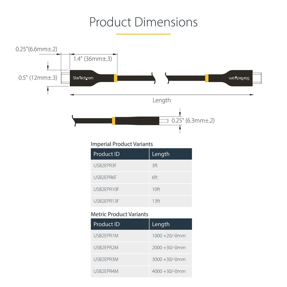 CABLE USB TIPO C STARTECH 2M/ MACHO-MACHO/ NEGRO
