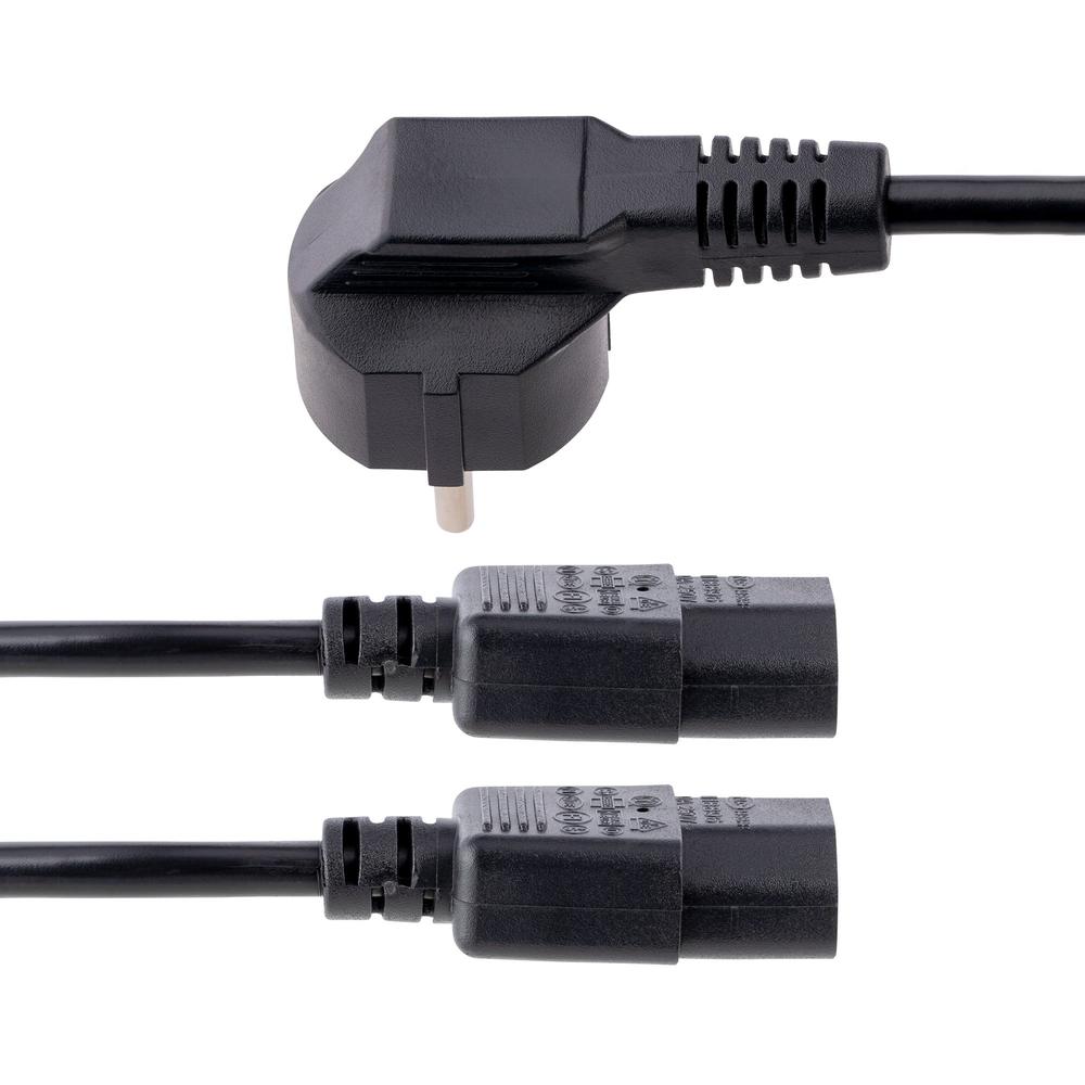 CABLE SCHUKO A 2X C13 STARTECH 2M/ MACHO-HEMBRA/ NEGRO