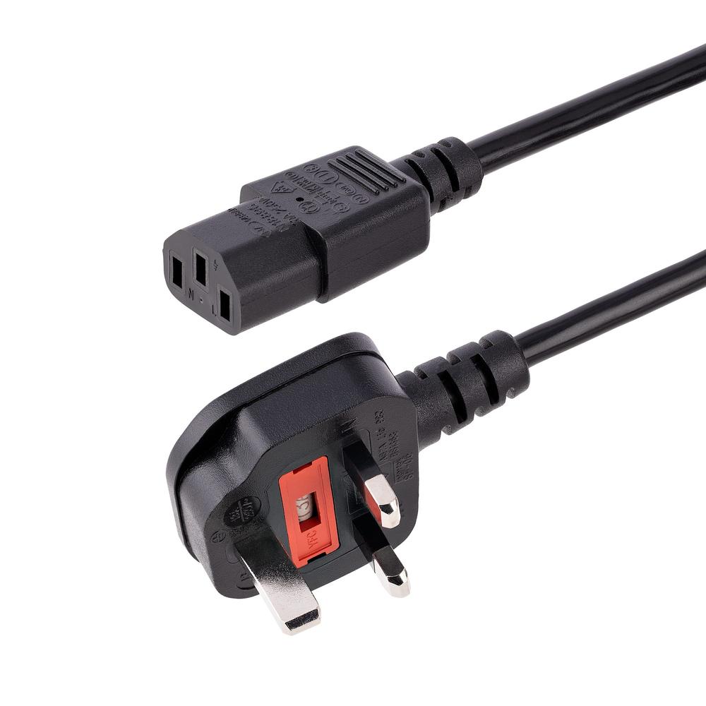 CABLE BS1363 A C13 STARTECH 3M/ MACHO-HEMBRA/ NEGRO