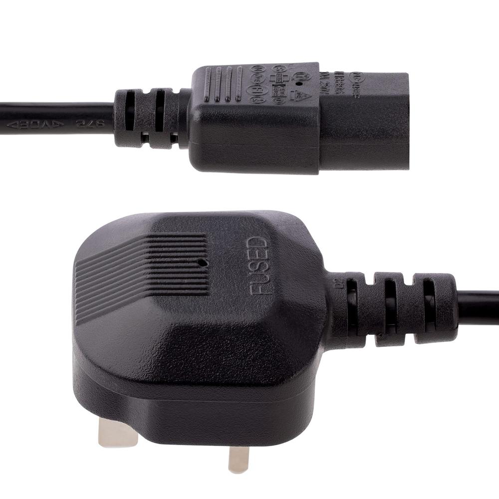 CABLE BS1363 A C13 STARTECH 3M/ MACHO-HEMBRA/ NEGRO