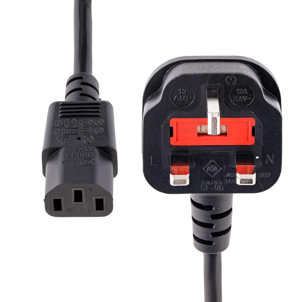 CABLE BS1363 A C13 STARTECH 3M/ MACHO-HEMBRA/ NEGRO
