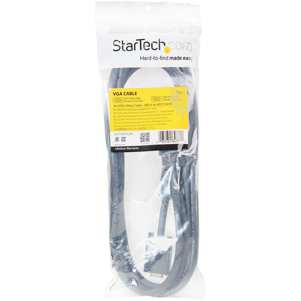 CABLE VGA STARTECH 3M/ MACHO-MACHO/ NEGRO