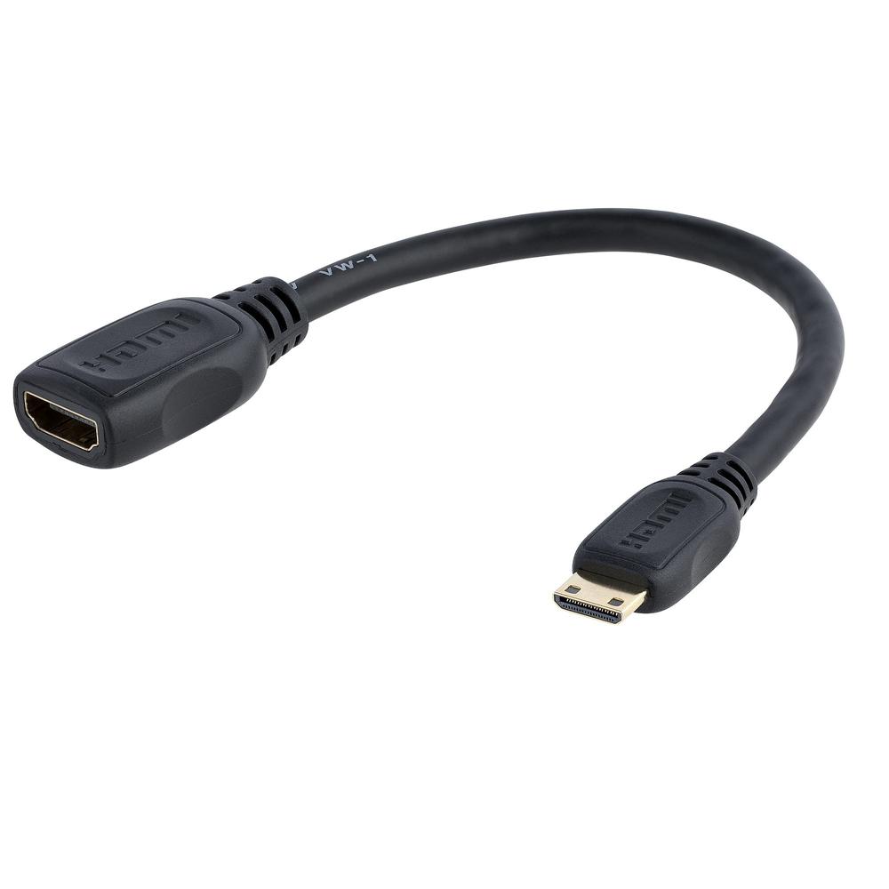 CABLE MINI HDMI A HDMI STARTECH 0.125M/ MACHO-HEMBRA/ NEGRO