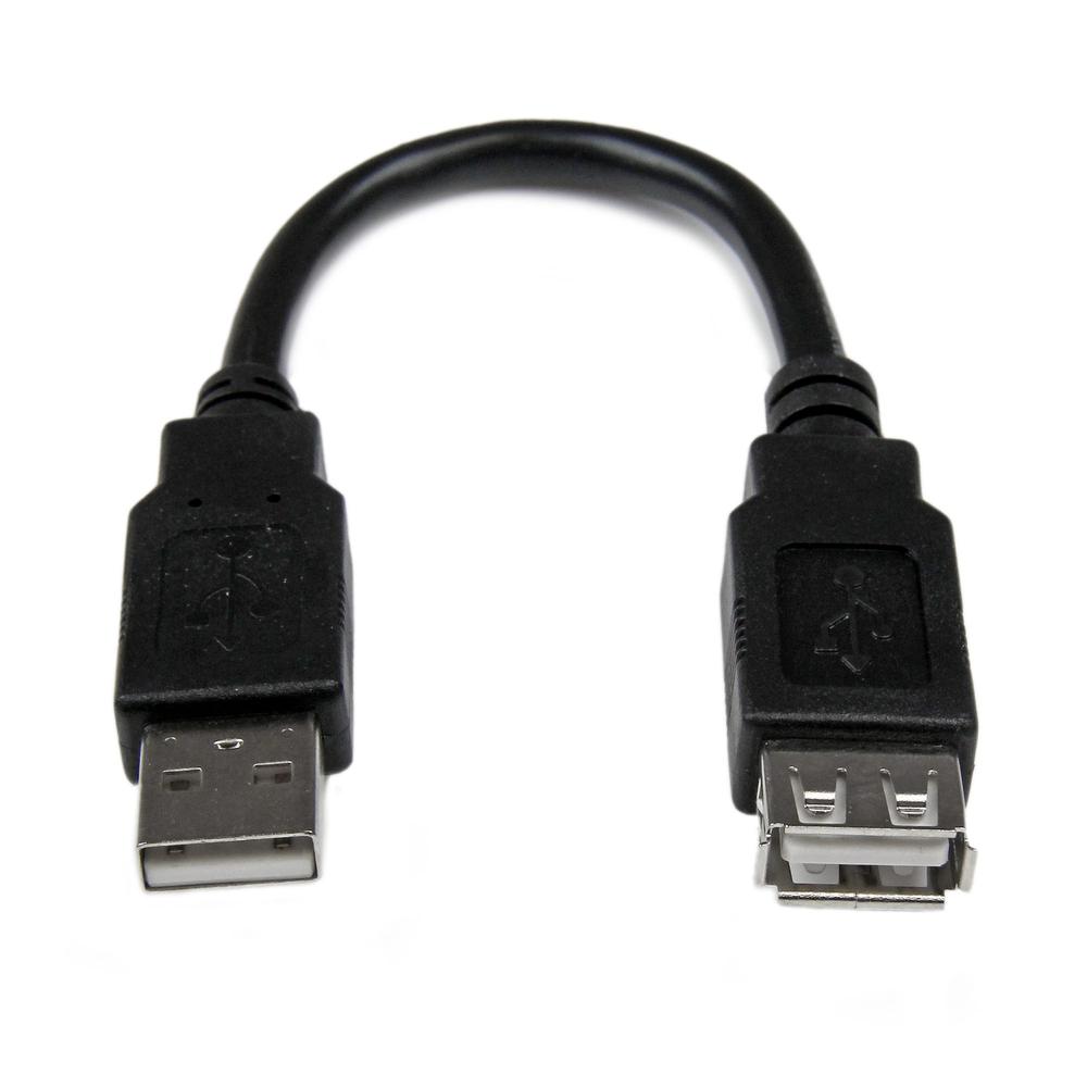 CABLE USB TIPO A STARTECH 0.15M/ MACHO-HEMBRA/ NEGRO