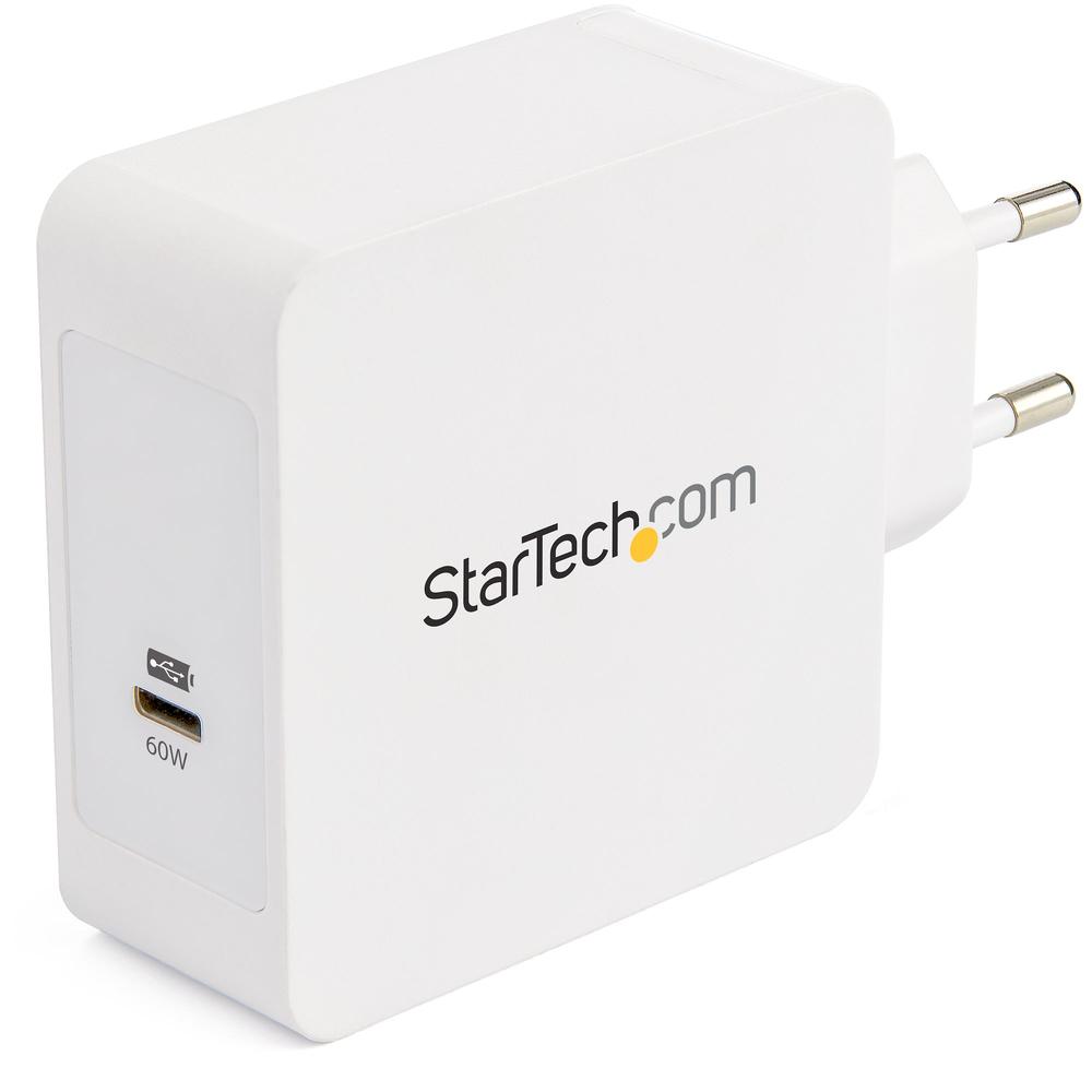 CARGADOR PARED STARTECH WCH1CEU 60W 1X USB TIPO C BLANCO + CABLE USB TIPO C 2M
