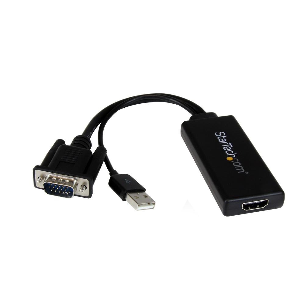 ADAPTADOR VGA A HDMI STARTECH MACHO-HEMBRA/ NEGRO + ALIMENTACION USB