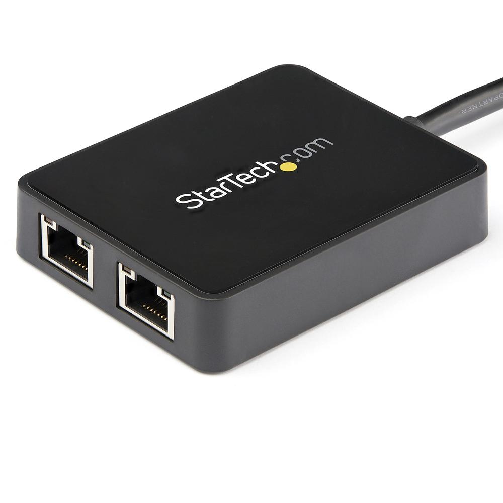 ADAPTADOR USB TIPO A A 2X RJ45 STARTECH MACHO-HEMBRA/ NEGRO