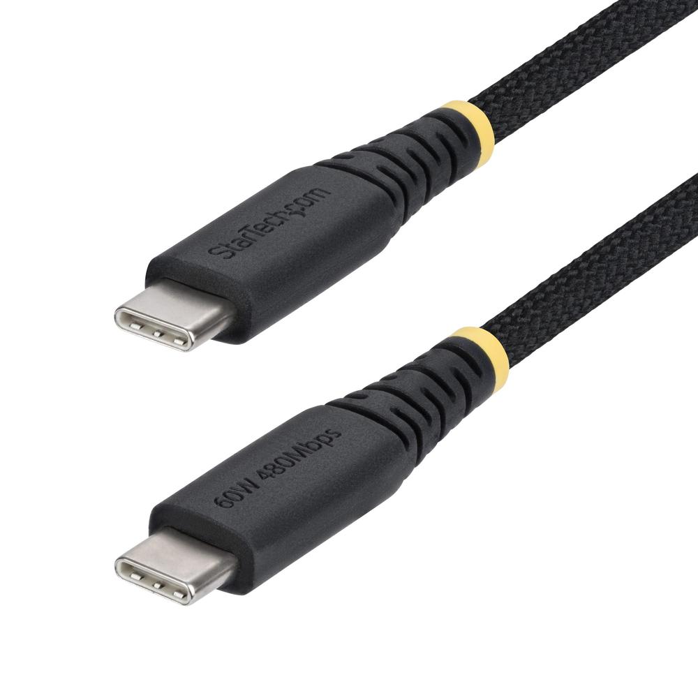 CABLE USB TIPO C STARTECH 0.3M/ MACHO-MACHO/ NEGRO TRENZADO