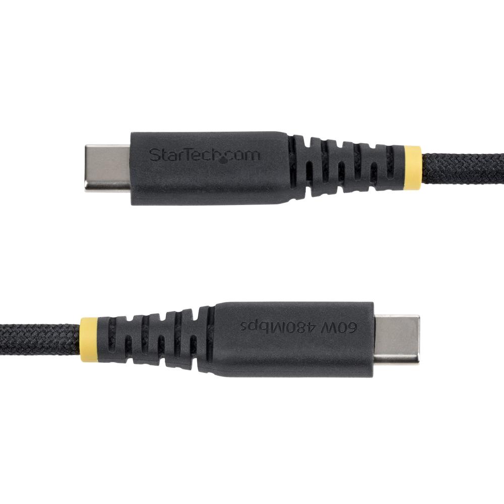 CABLE USB TIPO C STARTECH 2M/ MACHO-MACHO/ NEGRO TRENZADO