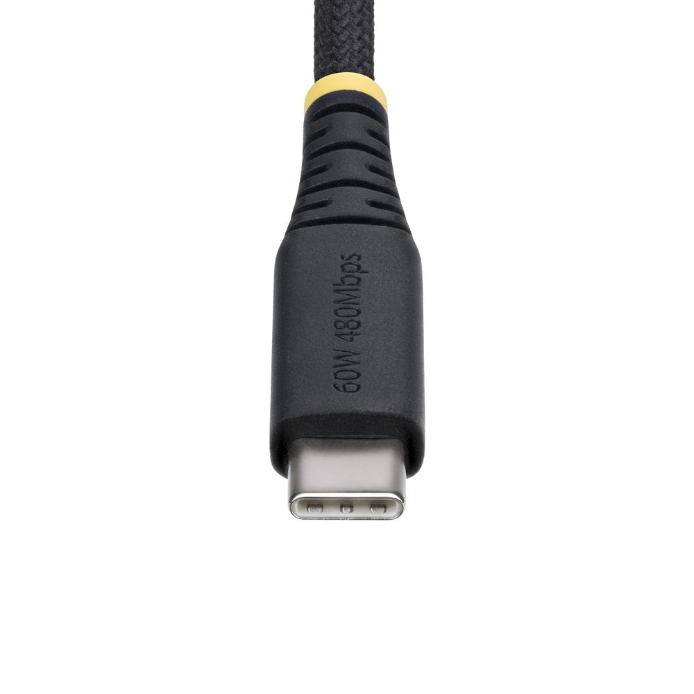 CABLE USB TIPO C STARTECH 2M/ MACHO-MACHO/ NEGRO TRENZADO