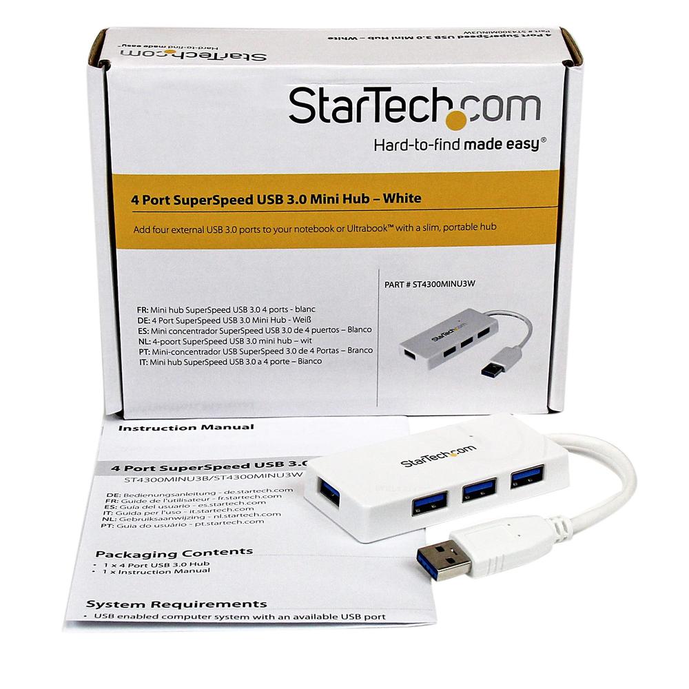 HUB STARTECH USB TIPO A 4 EN 1 BLANCO
